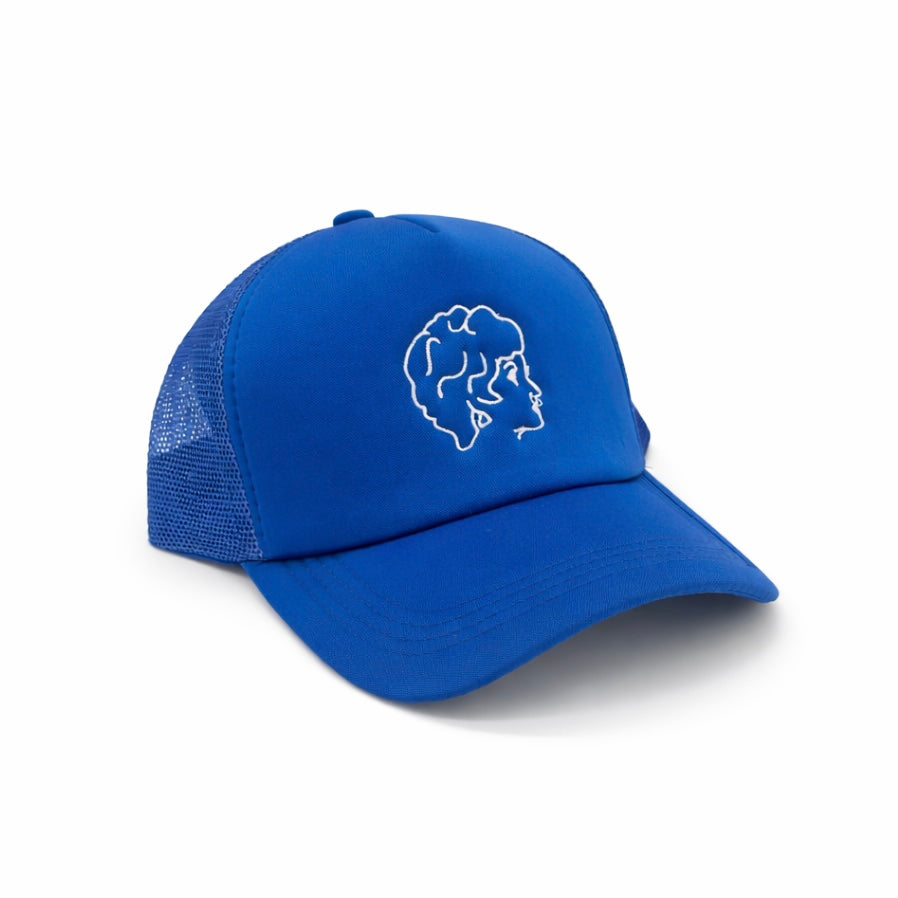 Thomas Girl Head Embroidered Trucker Cap Royal Blue