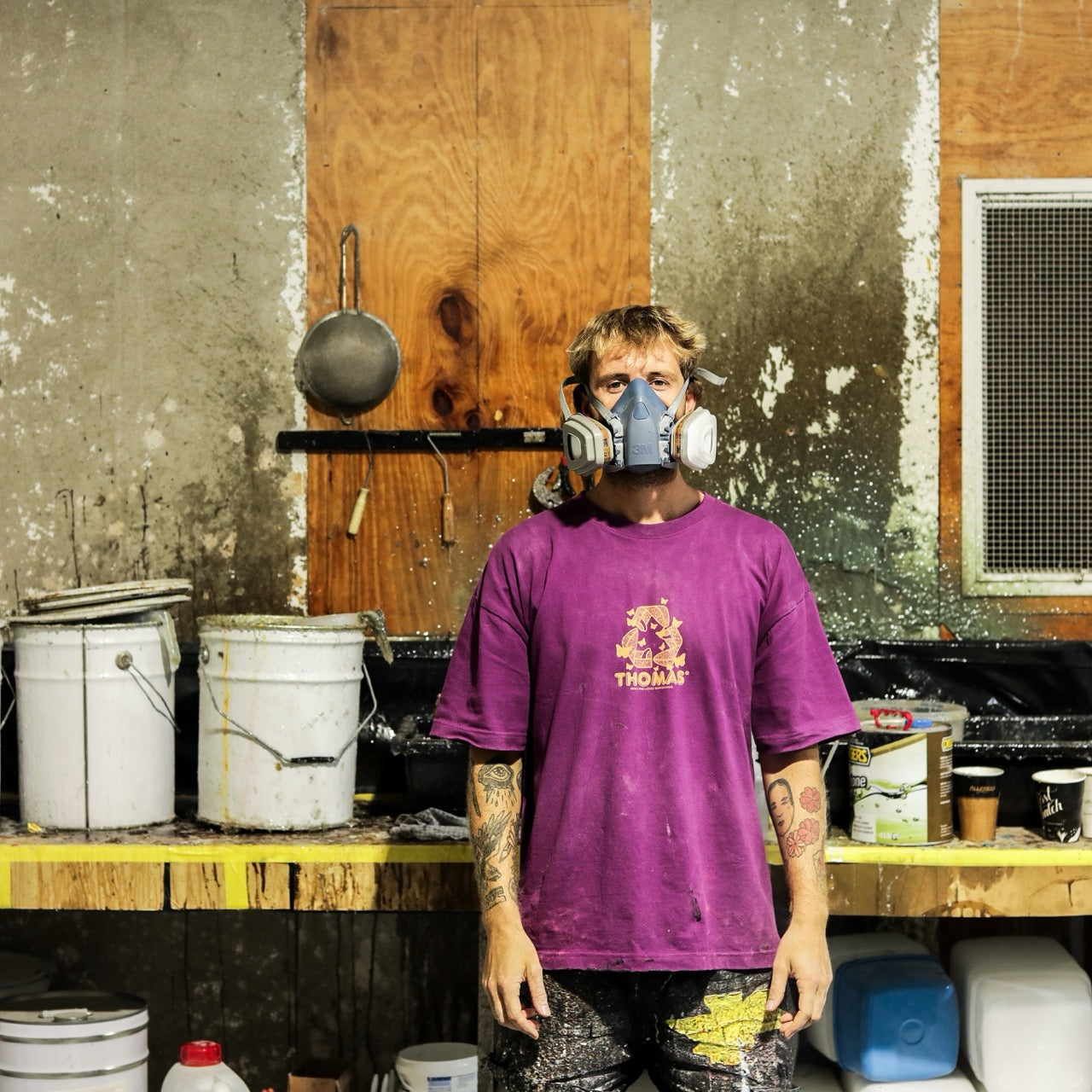 Thomas Repair & Reuse T-Shirt Maroon