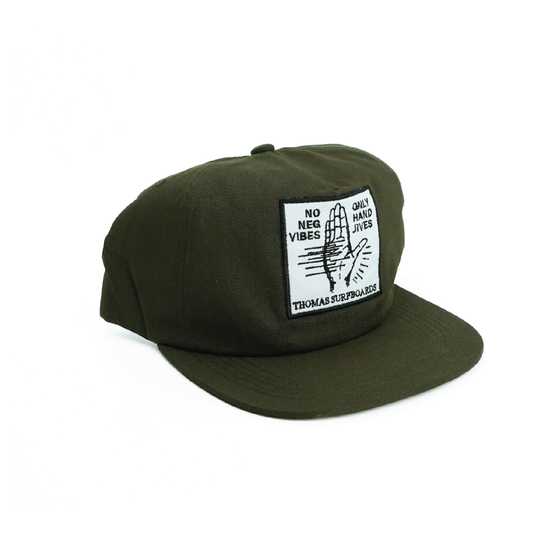 Thomas No Neg Vibes Patch Hat Army Green