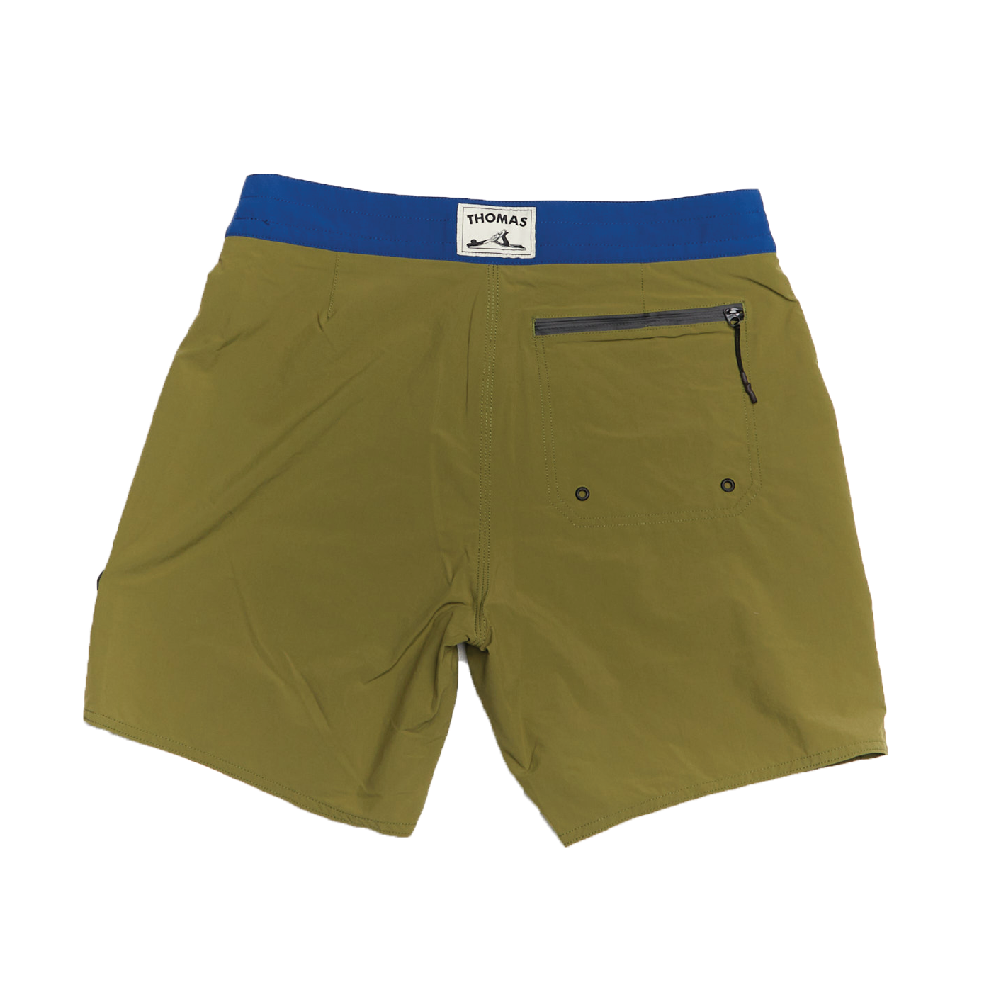 Thomas Olive with Navy Waistband Board Short