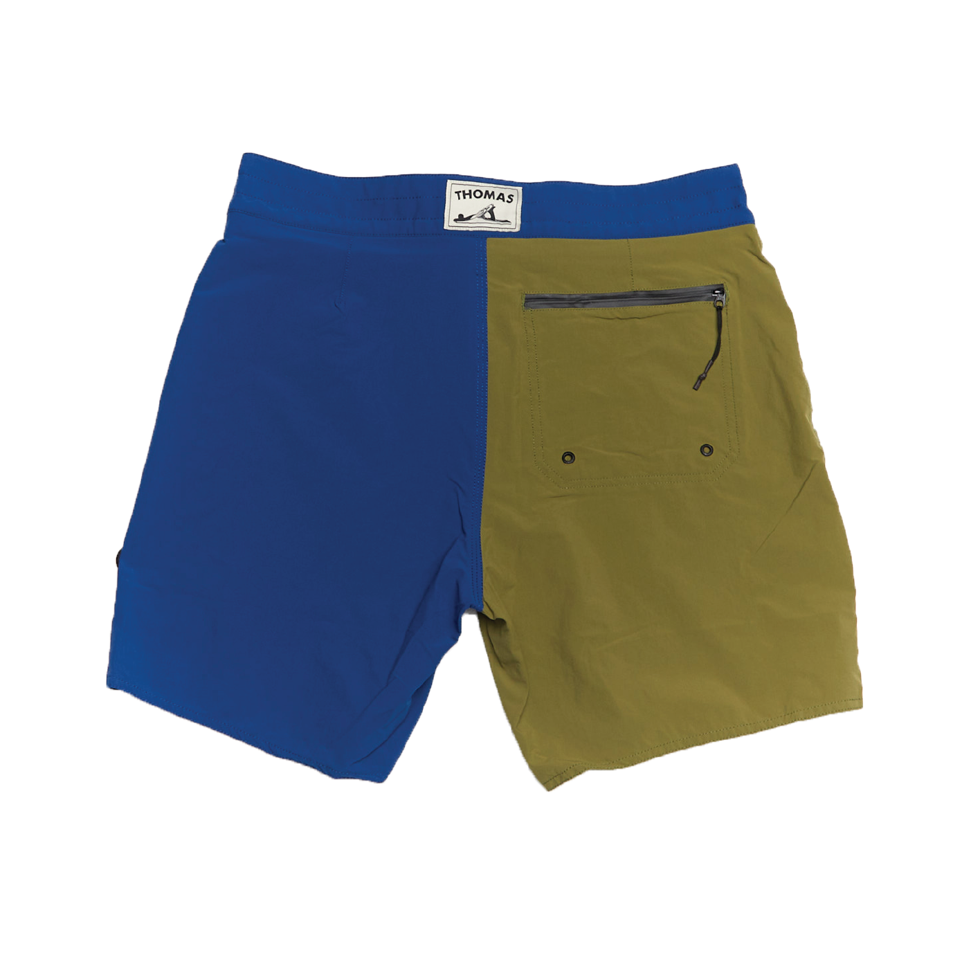 Thomas Olive with Navy Paneling and Navy Waistband Board Short