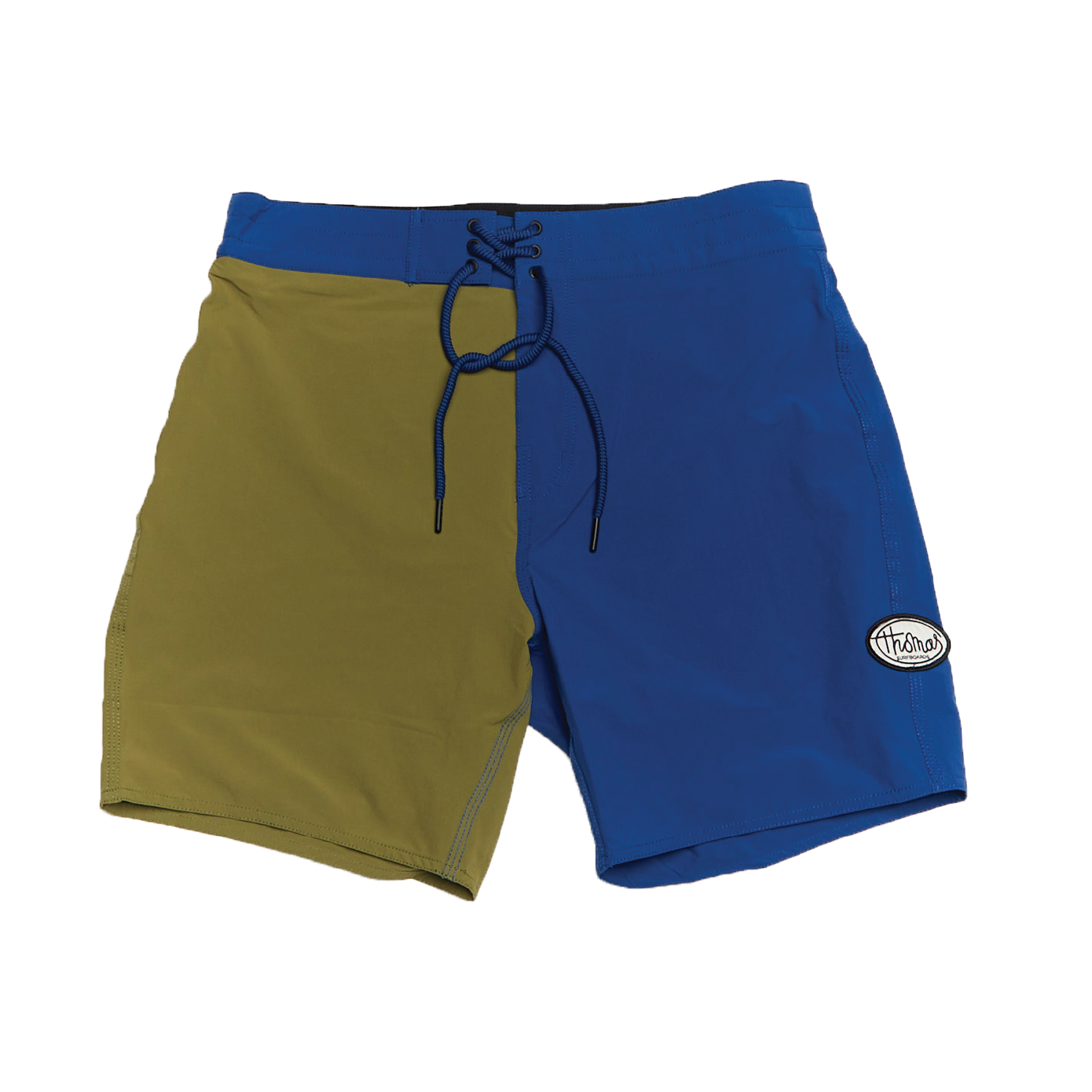 Thomas Olive with Navy Paneling and Navy Waistband Board Short